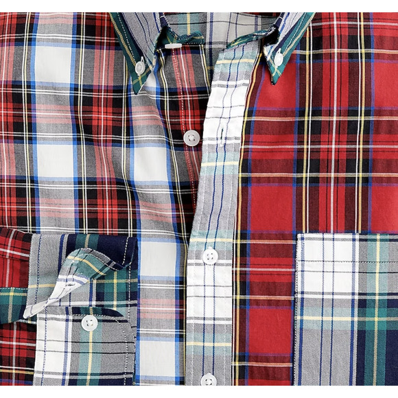 J Crew Factory Slim Untucked Holiday Tartan Plaid Button-up Shirt | Mens M, NEW! - Picture 4 of 5